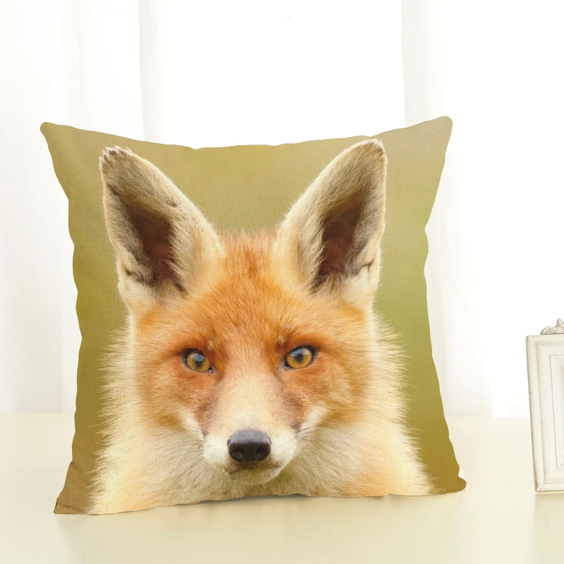 Модный Чехол на подушку с изображением лисы наволочка для подушки cojins/almofadas 45 см x