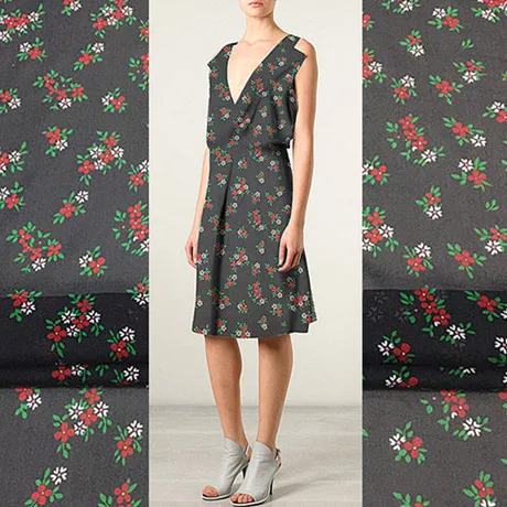 Маленький цветок широкий 100% шелк жоржет ткань тутового шелка текстура Одежда