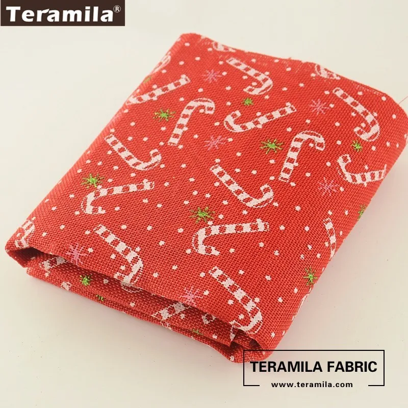 Teramila Linen Fabric 50cmx150cm/piece Red Christmasman's Crutch Design Applique Bags Carfts Gifts Decroations Home Textile|design textil|textiles