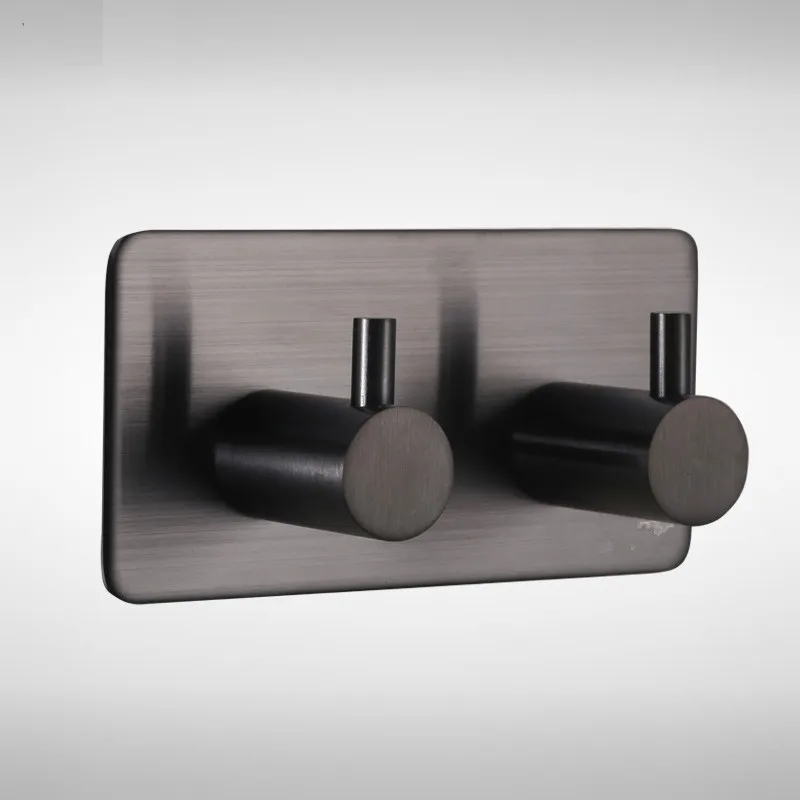 MTTUZK Stainless steel Clothes hooks black simple row of for cap coat no punching towel hook wall door | Обустройство дома