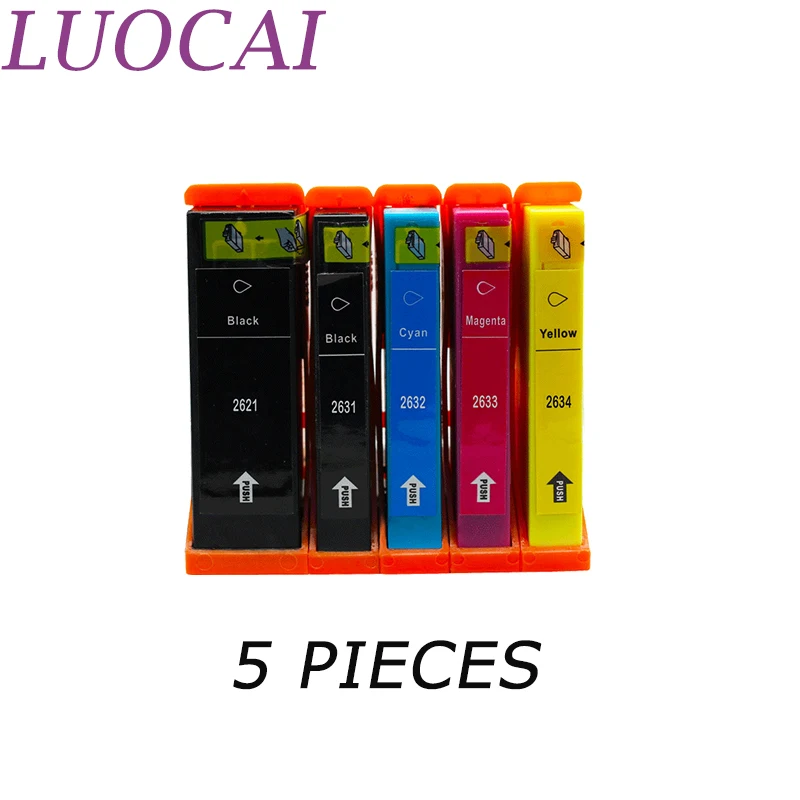 Совместимые чернильные картриджи LuoCai 5 шт. для принтеров Epson T2621 T2631 T2632 T2633 T2634 Φ 605