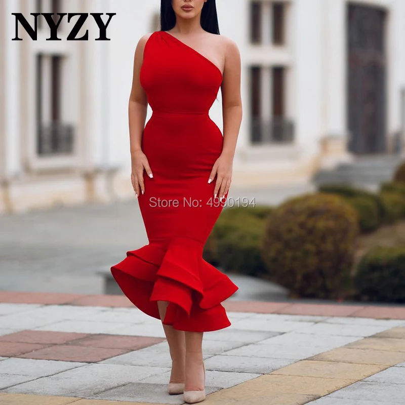 NYZY C119 красное коктейльное платье русалки для свадебной вечеринки, выпускного бала, выпускного бала, robe de soiree vestidos coctel