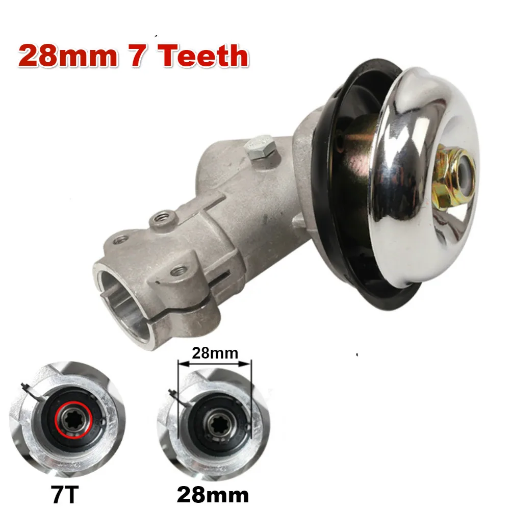 28mm 7T Gearhead 6 зубных щеток, лезвие, триммерная головка, 26 мм/28 мм, триммер, редуктор, Strimmer, зубчатая головка и металлическая садовая газонокосилка, триммерная головка - Цвет: 28mm 7T Gearhead