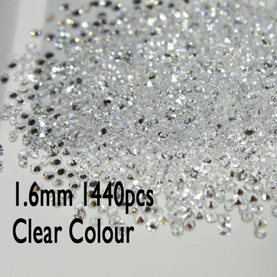 1.6mm Clear 1440pcs Смешанный размер 1440 шт Кристалл шатон стекло дизайн ногтей горный хрусталь микро Маникюр украшение крошечные мини Стразы - Цвет: 1.6mm Clear 1440pcs
