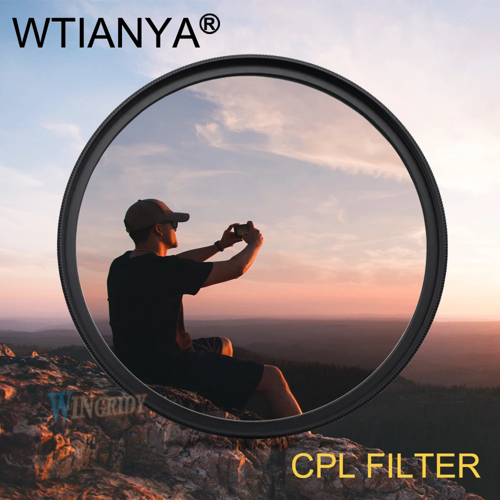 Поляризационный фильтр WTIANYA CPL фильтр 37 40,5 43 46 49 52 55 58 62 67 72 77 82 мм объектив Filtre фото для Canon Nikon DSLR камеры
