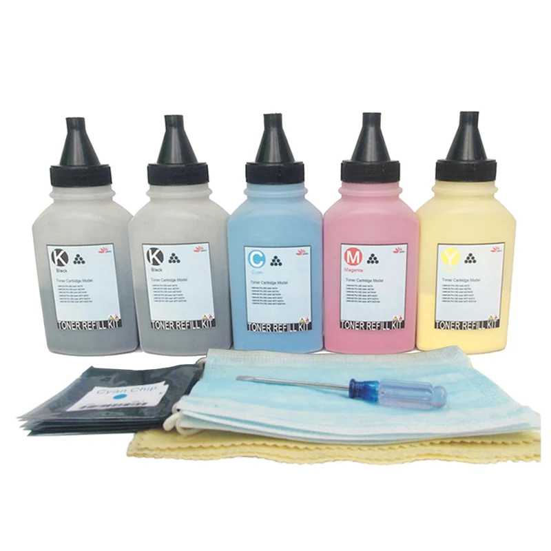 5x Заправка картриджей Косметическая пудра Kit + чипы Совместимо для epson aculaser CX17 CX17n