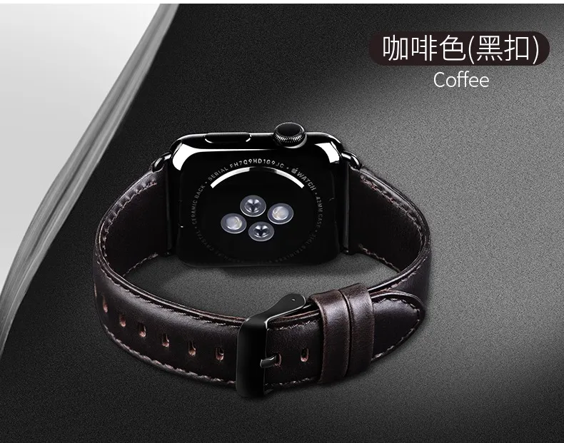 HOCO ремешок из натуральной кожи для Apple Watch 4 3 2 1 42 мм 44 мм 38 мм 40 мм первый слой крупного рогатого скота кожаный ремешок коричневый браслет цвета кофе