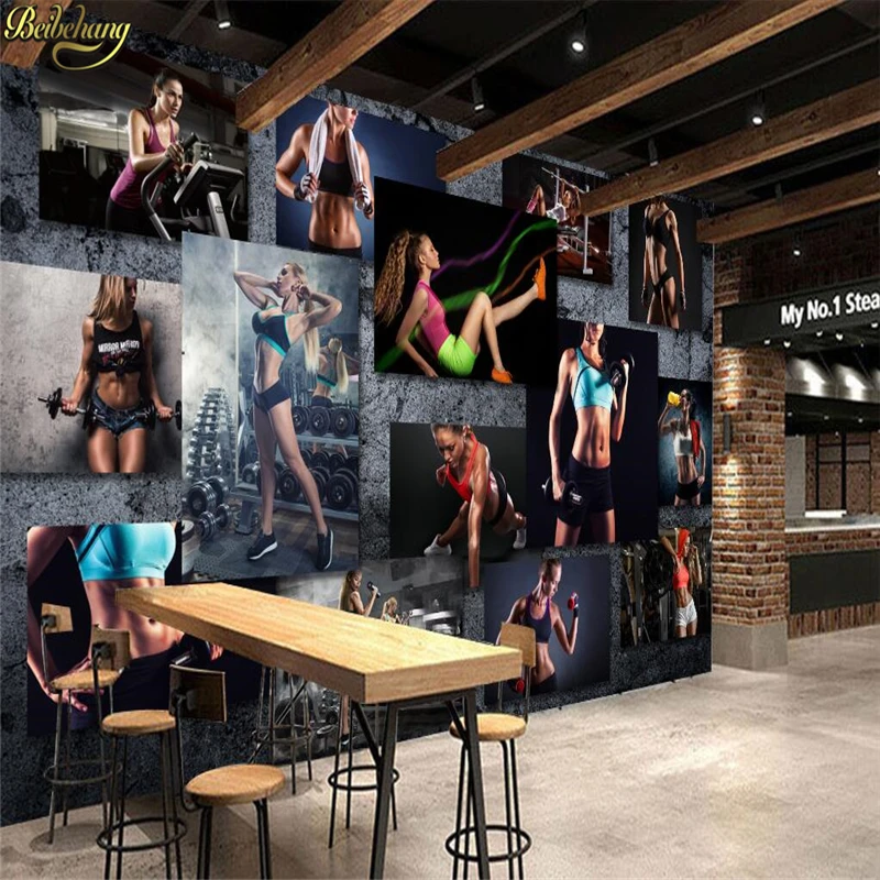 

beibehang Custom Photo Wallpaper Creative Creative Sexy Beauty Gym Yoga Museum American Background Mural papel de parede
