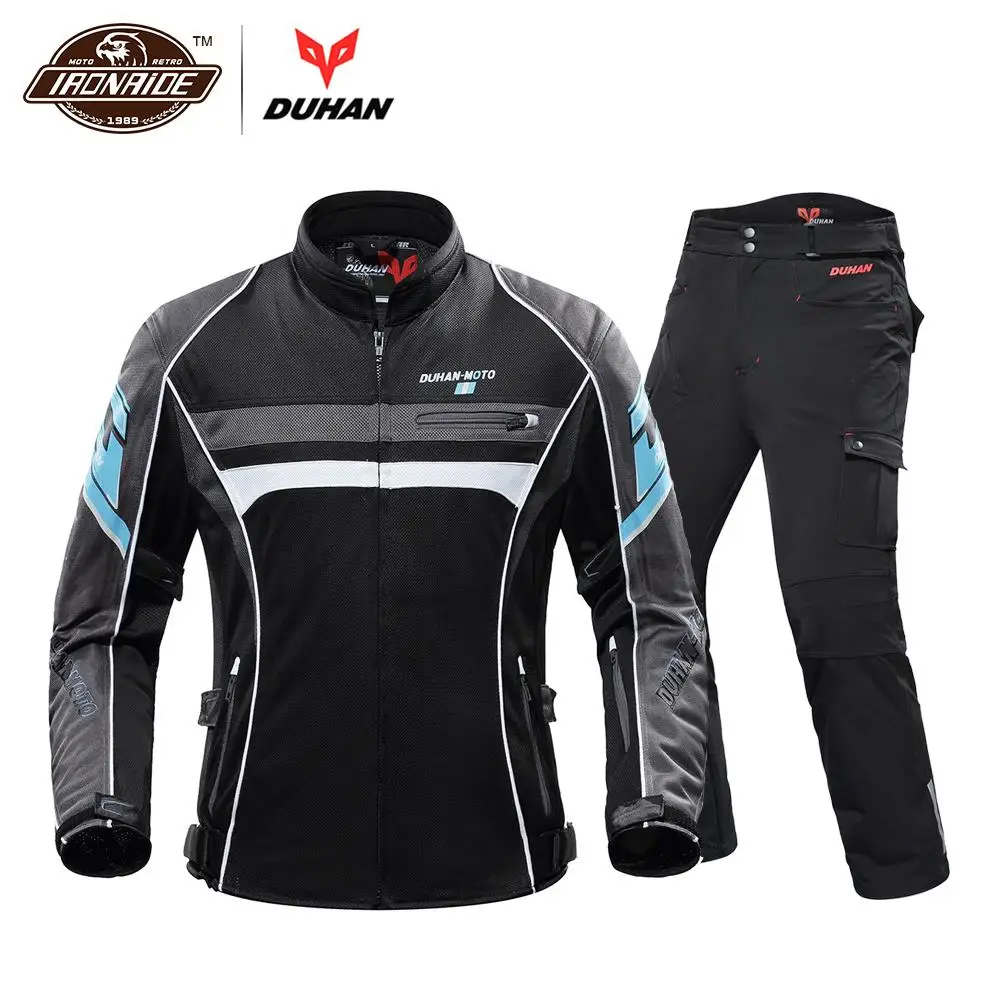 DUHAN мотоциклетная куртка мужская Chaqueta Moto дышащая бронежилет мотоциклетные брюки