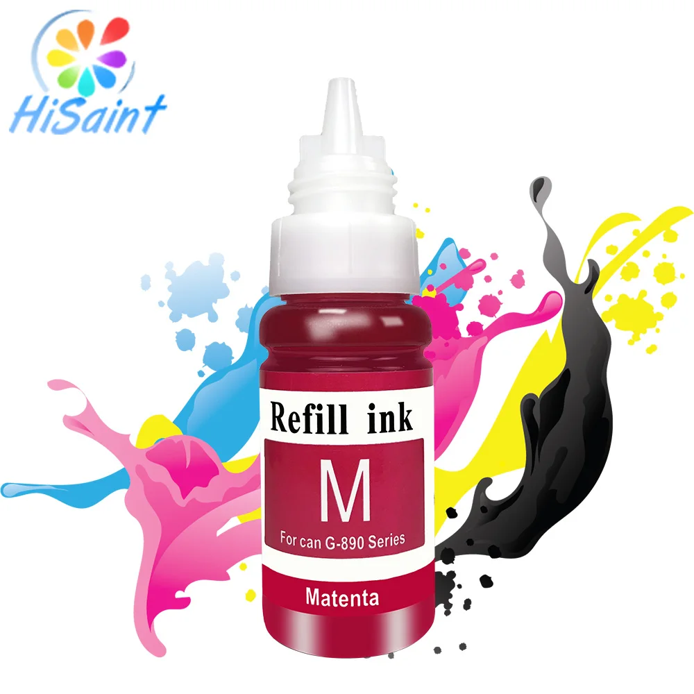 Hisaint 4 Bottle Refill Dye Ink for Canon GI-490 GI-790 GI-890 Pixma G1000 G1100 G1400 G2400 G3400 G2000 G3000 Printer Cartridge |