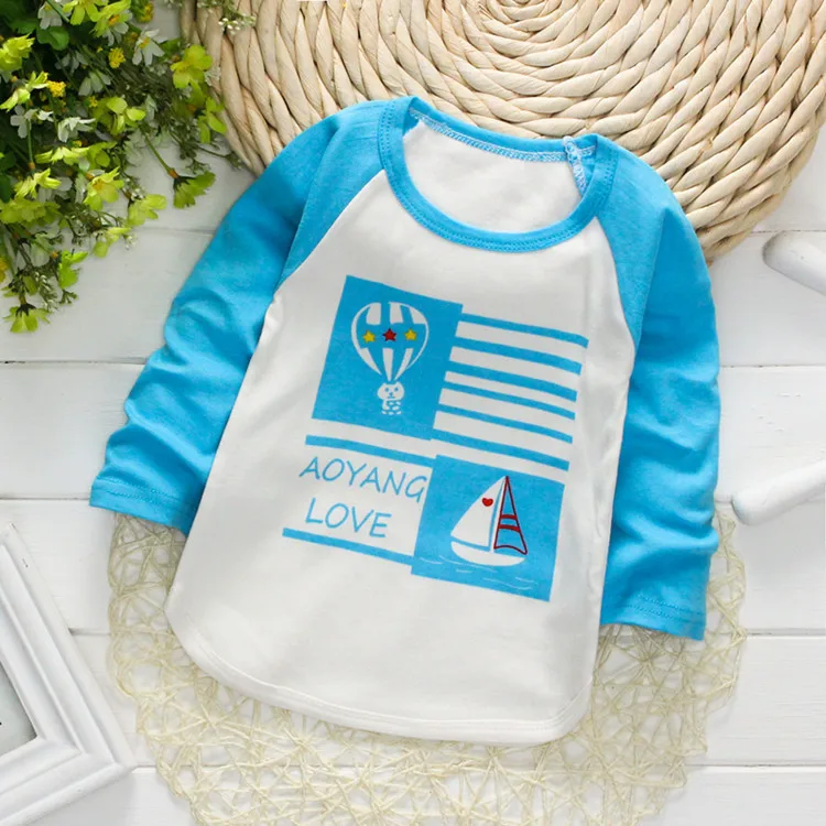 Boys Girls Cartoon Long Sleeve T Shirts Summer Baby Boys Cotton Clothes T Shirts Children Printed Tops Tees Kids Clothing 18M-5T - Цвет: 12
