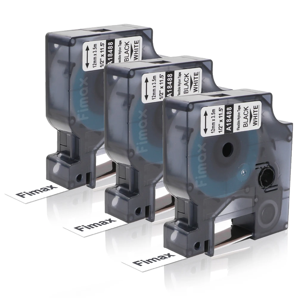 Fimax 5 шт. совместимая с Dymo Rhino гибкая нейлоновая лента для этикеток 18490 18488