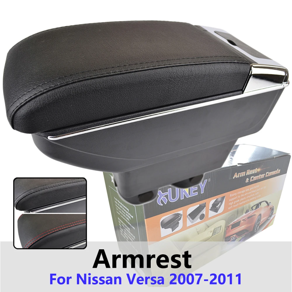 Xukey центральный подлокотник для Nissan Versa Tiida Latio 2007-2011 консоль центр черный ящик для хранения автомобиля Стиль Пепельница 2009 2010