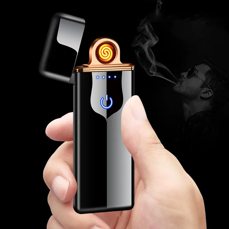 Новые зажигалки для сигарет ветрозащитные непламенные ультра-тонкие USB