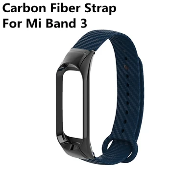 Dark BN For Miband 3 Красочное углеродное волокно mi Band 4 ремешок для mi Band 4 Xiao mi Band 4 с металлической основой спортивный браслет для mi Band 3 замена - Цвет: Dark BN For Miband 3
