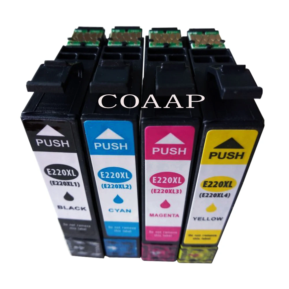 4Pk 220 T220 XL совместимый чернильный картридж для Epson Expression XP320 XP420 XP424 WorkForce 2630 2650|ink