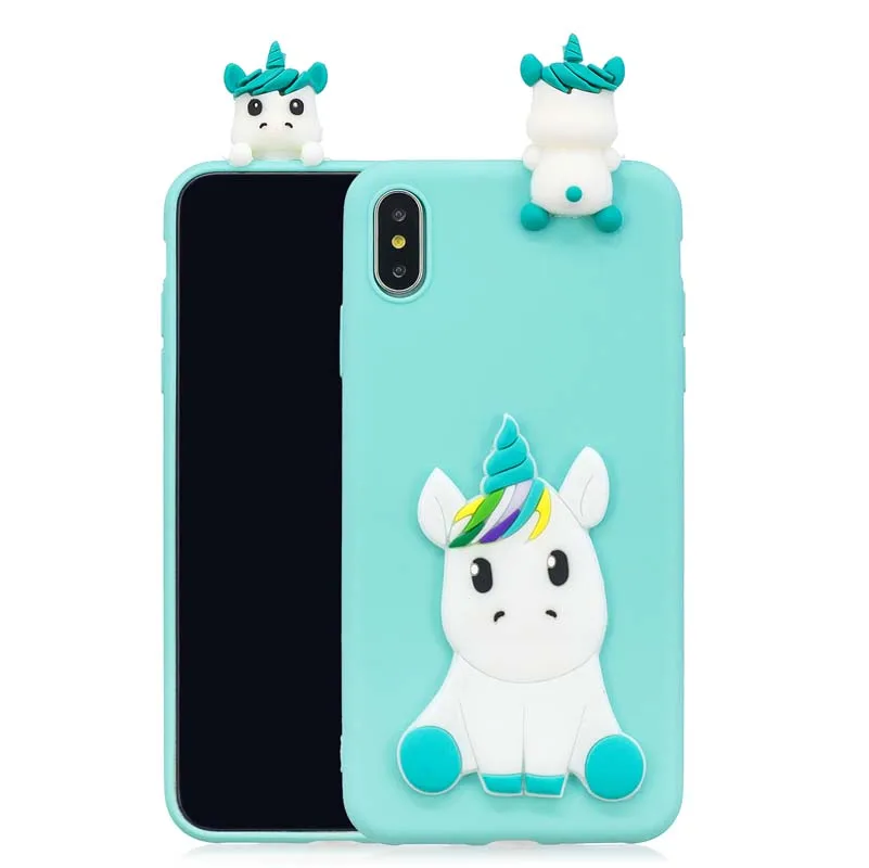 3D Fashion Cartoon Unicorn 8 Plus Candy Color Design Case For apple iPhone XS back cover for iphone XR Max mobile phone shell |