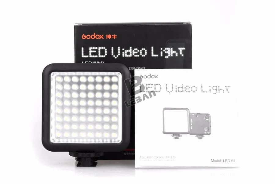Godox LED64 5500~ 6500K видео светильник профессиональный универсальный для макросъемки фотожурналистов видеосъемка