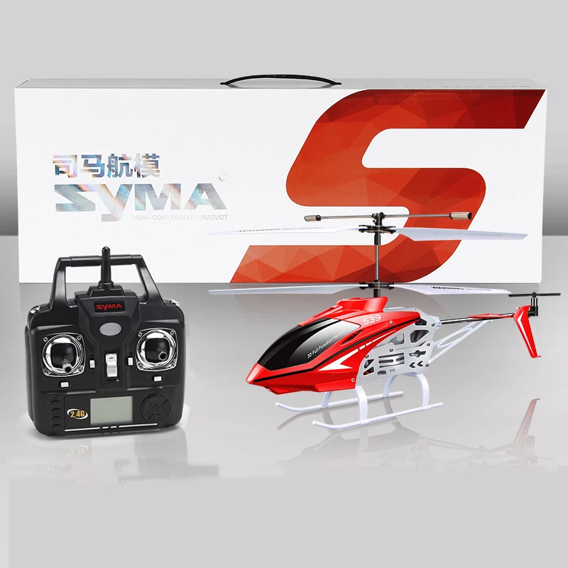 SYMA S39 RC вертолет 3 канала оснащен гироскопом светодиодный светильник дистанционное управление расстояние 100 м детский подарок красный/белый