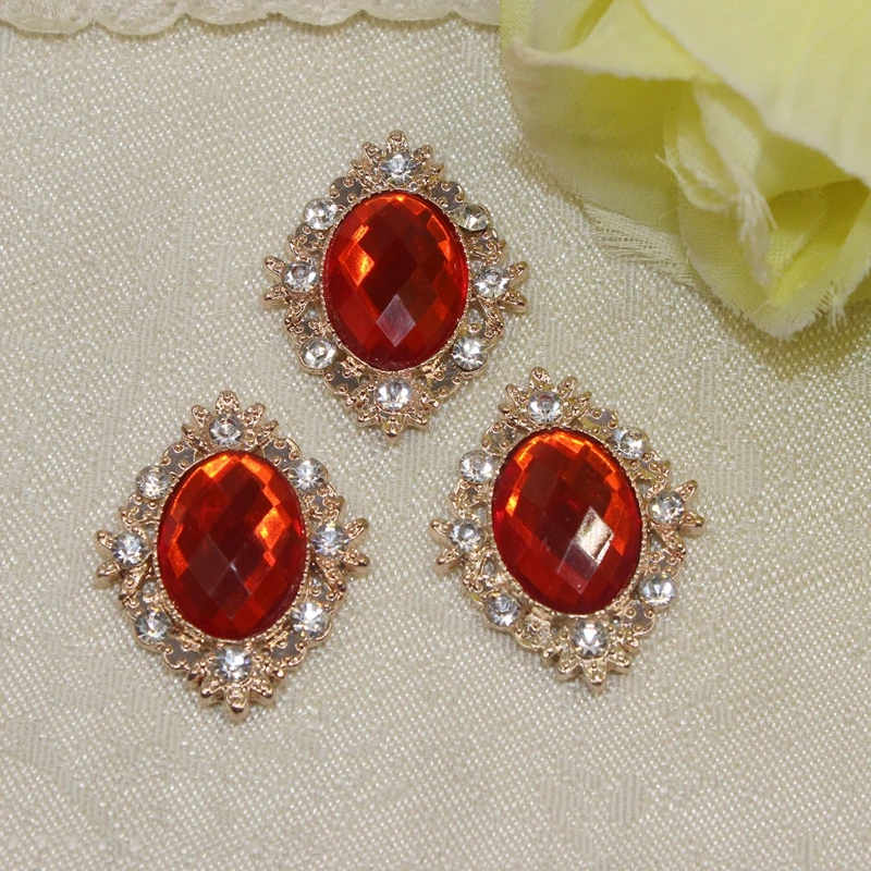 10 шт./набор бледно-золотые белые Имитационные инкрустированные пуговицы 25 х30 мм |