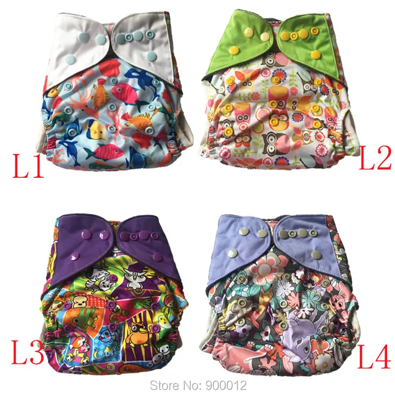 Reusable Baby AIO Cloth diapers Cover With Microfiber Inserts bamboo terry layer For Boys & Girls Washable Diaper Nappy 300 Pcs