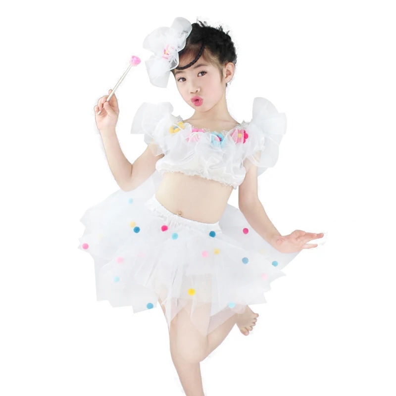 Детская Одежда для танцев и представлений платье девочек современных джазовых