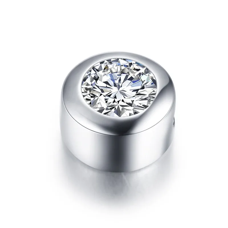 Реальный ZOCAI 0.18CT F-G/VS алмазный кулон 18 K белого золота(Au750) с 925 серебряной цепочкой D04586