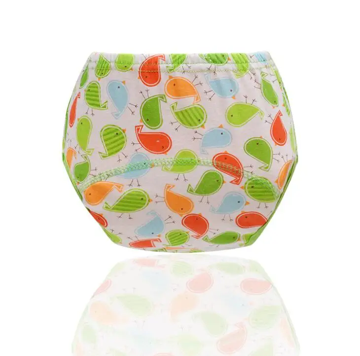 Print Bird Детские хлопковые тренировочные штаны трусы детские подгузники многоразовые тканевые Подгузники моющиеся Младенцы детское нижнее белье пеленка - Цвет: Print Bird