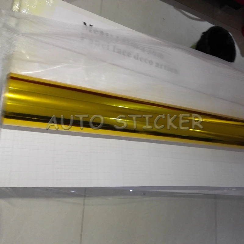 Зеркальная виниловая пленка высокоэластичная красно-золотистая клейкая