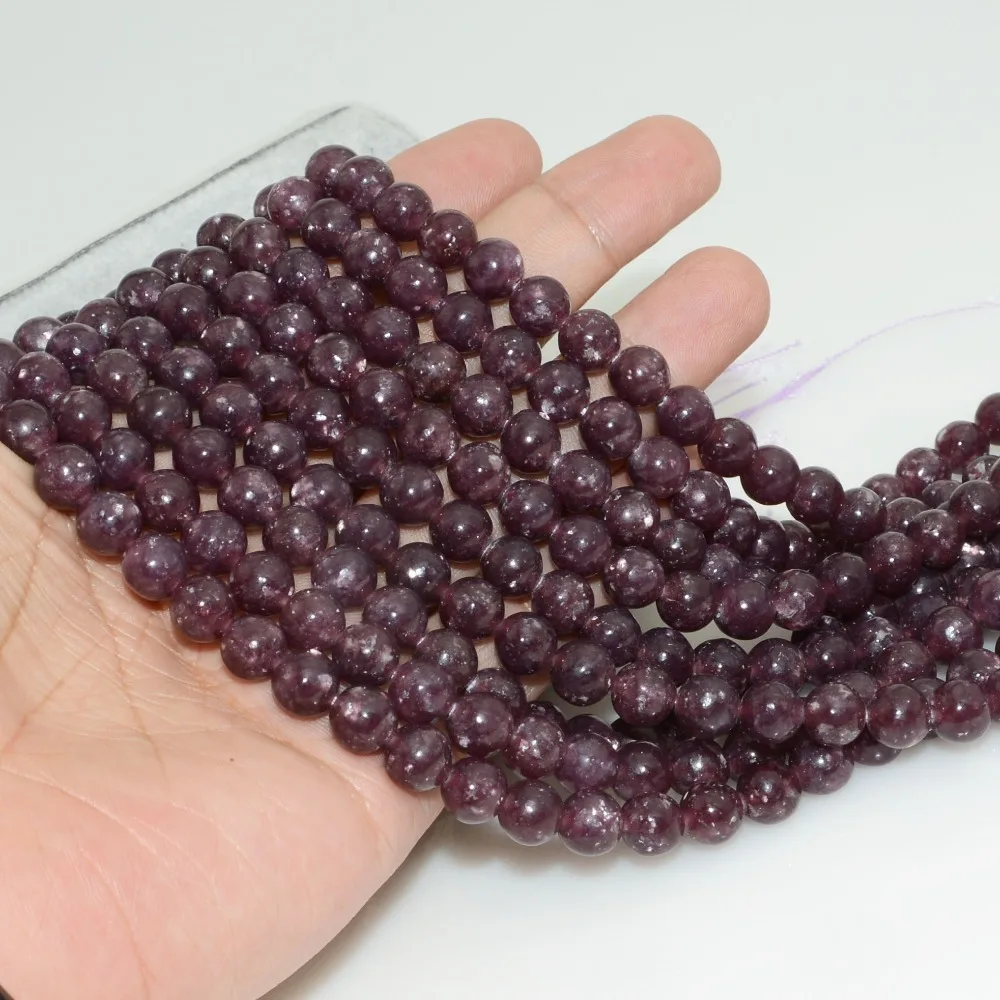 Натуральные круглые бусины Lepidolite хорошего качества 6 мм/8 мм|Бусины| |