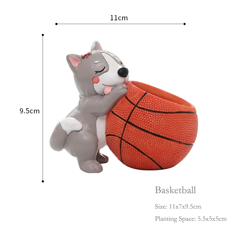 Basketball Животные мяч игры цветочные горшки для мини суккулентов растений плантатор мини бонсай карандаши держатели контейнеры Домашний Настольный Декор подарки - Цвет: Basketball