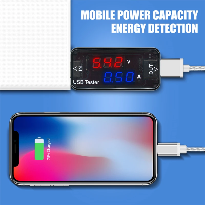 USB тестер напряжения электрическая мощность ЖК-цифровой вольтметр Амперметр детектор тока Напряжение монитор зарядное устройство 3,3 В~ 30 В