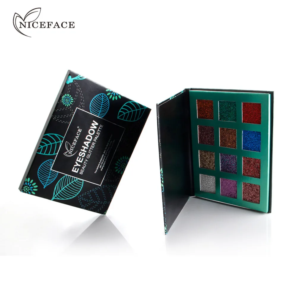 Niceface 12 видов цветов водостойкие блестящие тени для век Палитра Сияющие металлы
