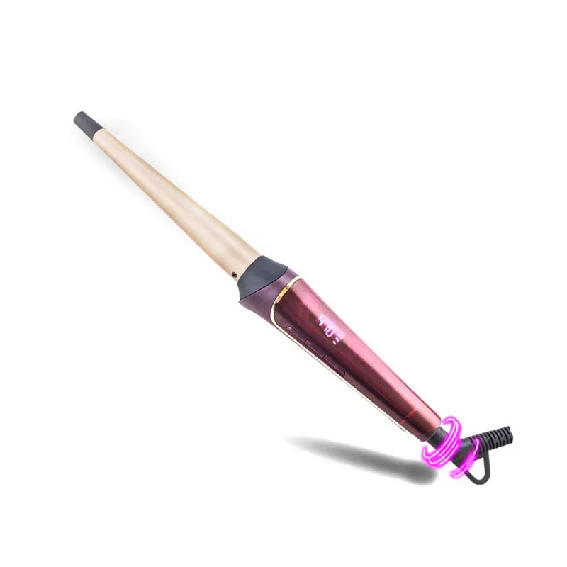 Керамическая плойка с ЖК дисплеем утюжок для завивки волос позолоченным