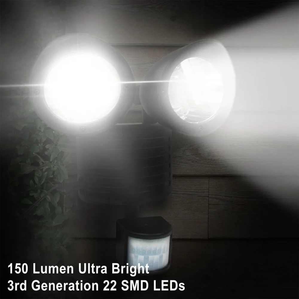 22 LED PIR детектор Солнечная охранная лампа Солнечный точечный свет датчик движения