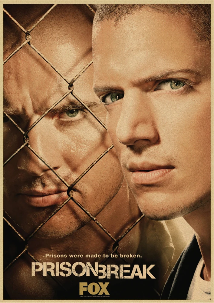 Тюрьма Break Wentworth Miller Американский сериал, ВИНТАЖНЫЙ ПЛАКАТ из крафт-бумаги, рисунок, украшение дома, стикер на стену - Цвет: Светло-зеленый