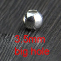 3.5mm big hole 10 шт стерлингового серебра S925 DIY аксессуары ручной работы шариковые Обжимные бусины ювелирные изделия оптом - Цвет: 3.5mm big hole