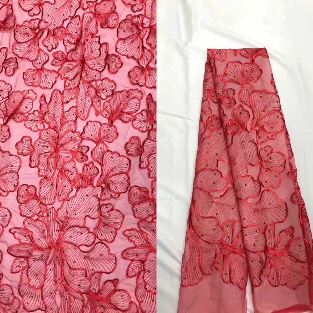 Африканский тюль Кружево Ткань 2017 французский высокое качество с Камни в