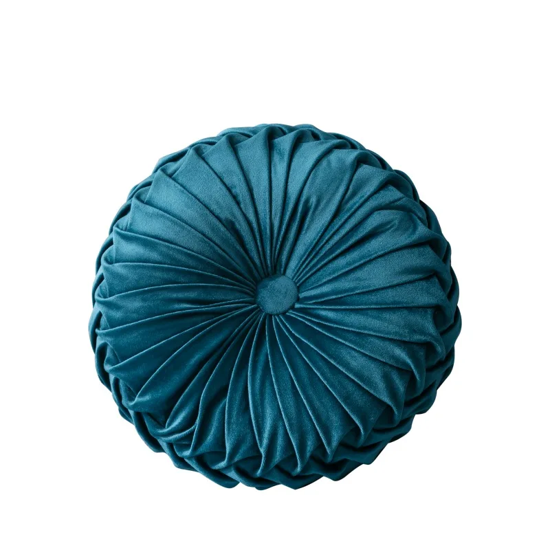 ZL Velvet Pleated Round Pumpkin Throw Pillow Couch Cushion Floor Pillow Decorative For Home Chair Bed Car - Цвет: ZL