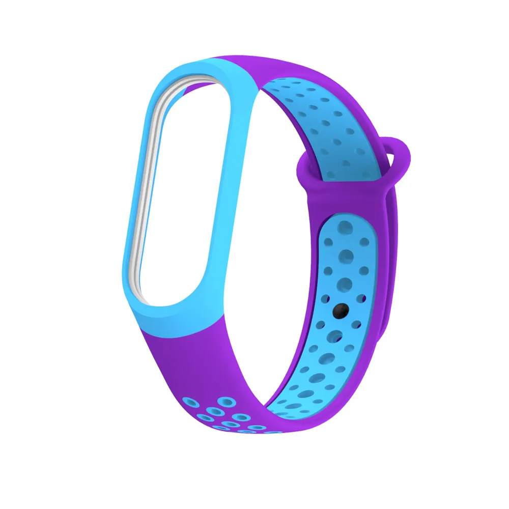 blue Violet Браслет mi Band 3 4 спортивный силиконовый ремешок для Xiaomi mi band 3 4 ремешок для наручных часов mi band 3 4 аксессуары mi Band 3 умный Браслет - Цвет: blue Violet