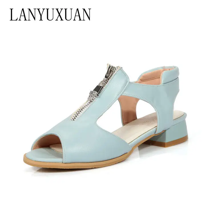 Женские босоножки на низком каблуке 0 3 см с открытым носком|summer shoes|sandalias mujersapato