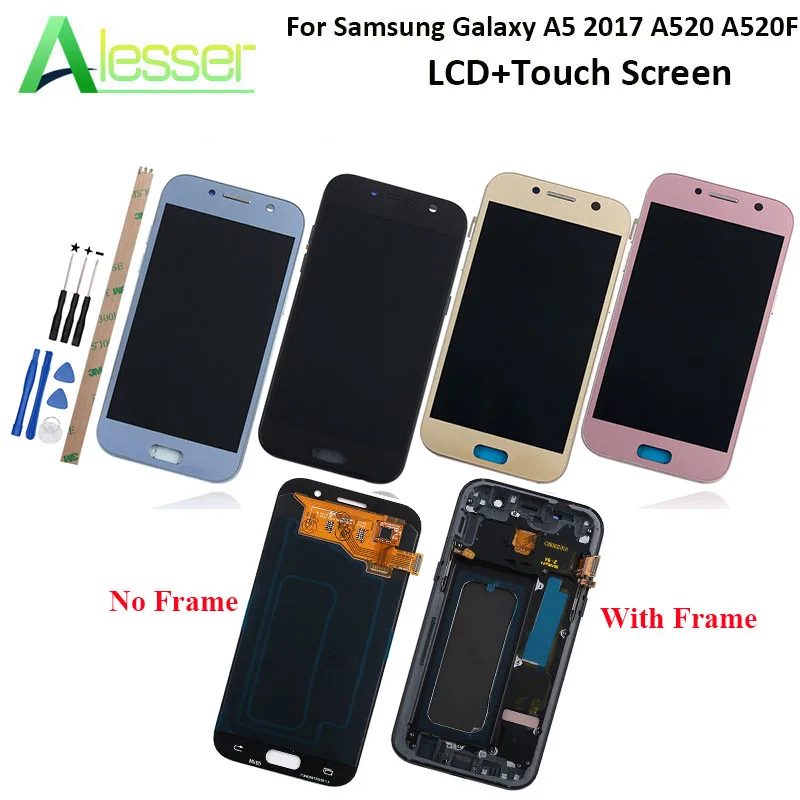 Alesser для Samsung Galaxy A5 A520 A520F ЖК-дисплей и сенсорный экран с отдельной рамкой Amoled экран Замена+ Инструменты