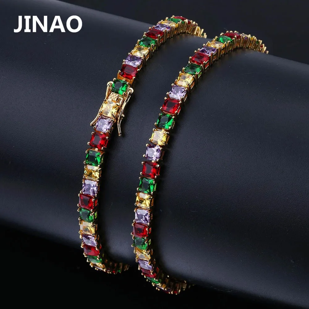 Позолоченные/серебряные браслеты JINAO с цепочкой для тенниса диаметром 5 мм