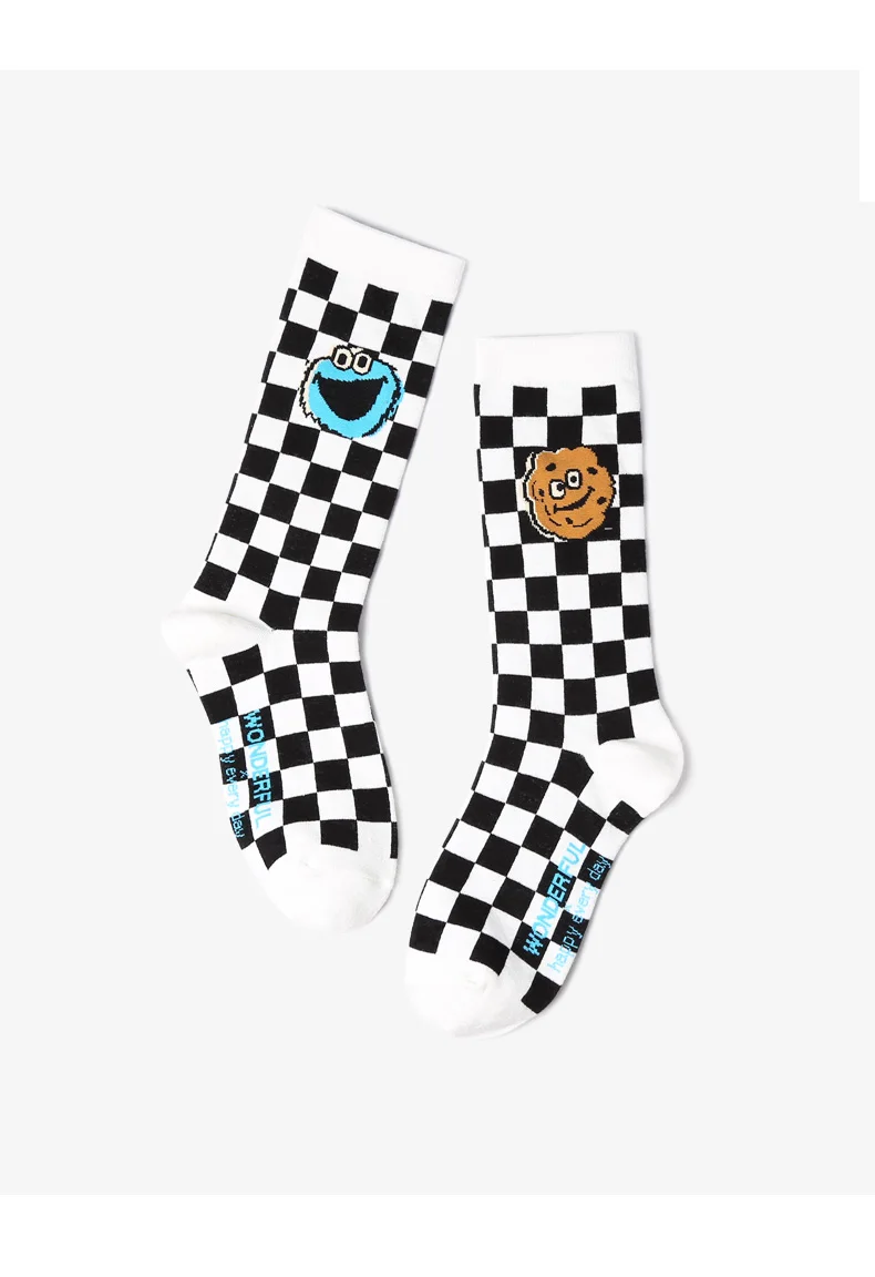 5pcs A Lot Women Funny Socks Original Design Red White Purple Cartoon Cotton Socks
