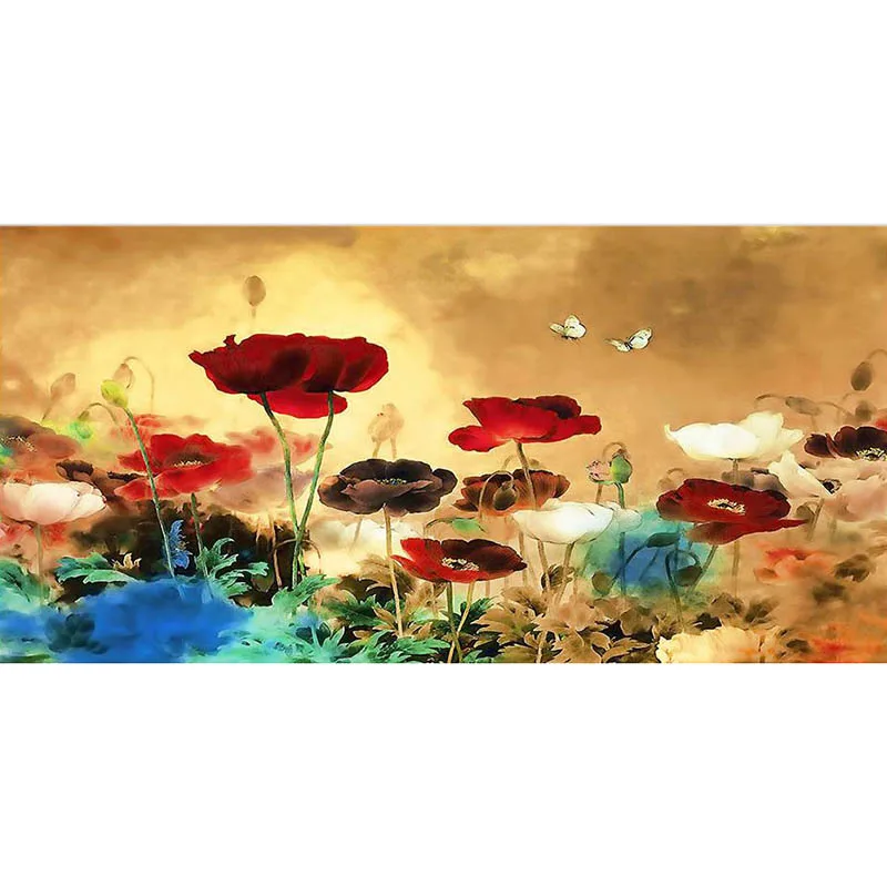 Цветущий Мак алмазная вышивка большой красочный цветок 3d картина стразы