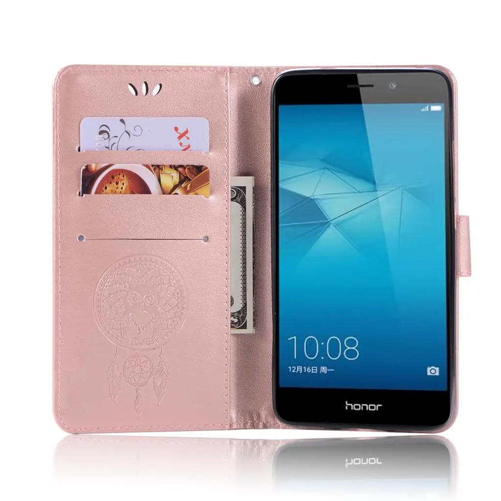 Сова Тиснением Бумажник чехол для huawei Honor 5C 5 C/7 кожаный флип Nmo l22 L23 мобильный