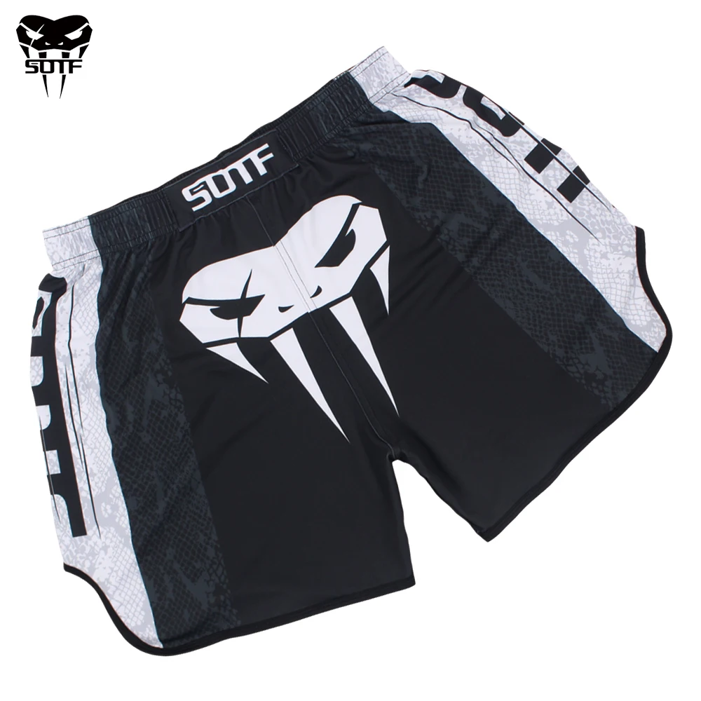 SOTF mma Black snake head эластичные боевые шорты для смешанных боевых искусств Tiger Muay Thai