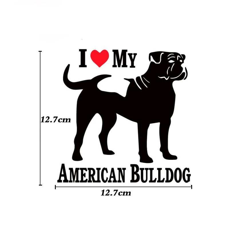 

BEMOST Car Styling Reflective Pet Dog Car Stickers "I LOVE MY AMERICAN BULLDOG" Cartoon Decorative Decals Auto Accessories