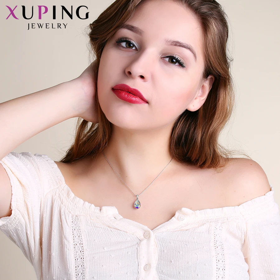 Xuping форма воды Pendantl цепочки и ожерелья Кристаллы от Swarovski высокое качество ювелирные изделия Мода Подарки для женщин M59-30192