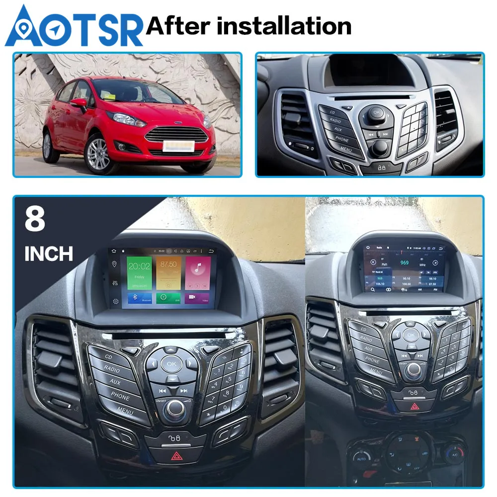 Автомобильный DVD плеер с GPS навигацией Android 9 0 4 + 32 ГБ 2 Din для Ford Fiesta 2012 2013 2014 2015 2016